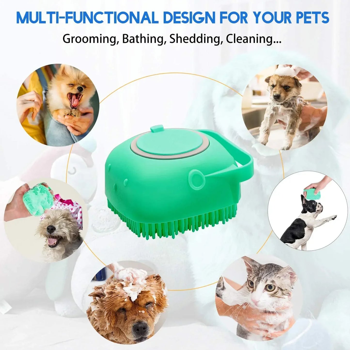 Pet shampoo massager brush