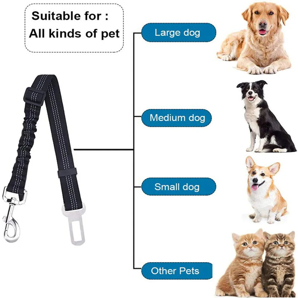 Reflective Adjustable Dog Safety Belt for Car