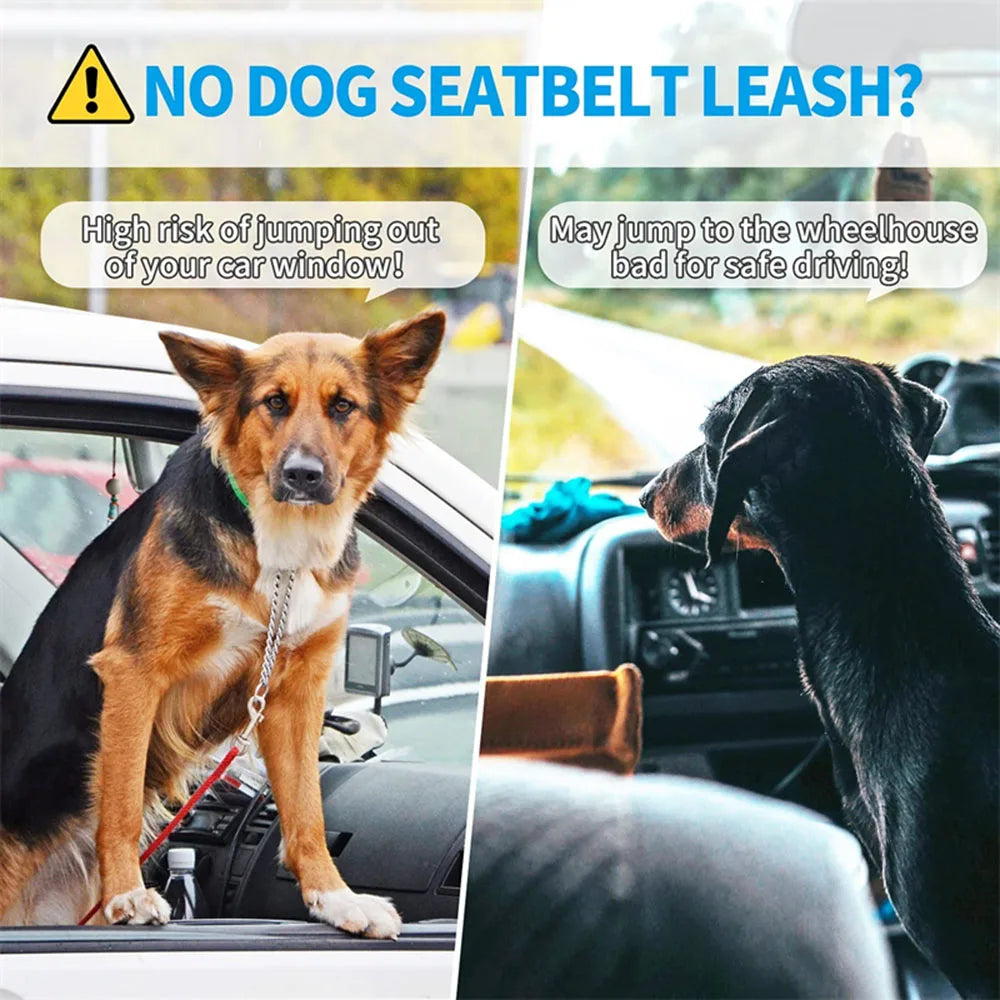 Reflective Adjustable Dog Safety Belt for Car