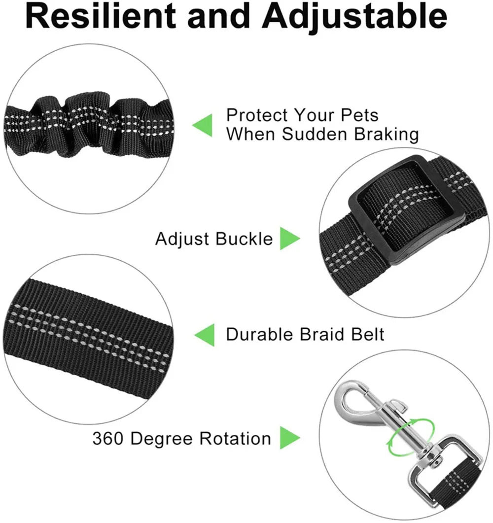 Reflective Adjustable Dog Safety Belt for Car